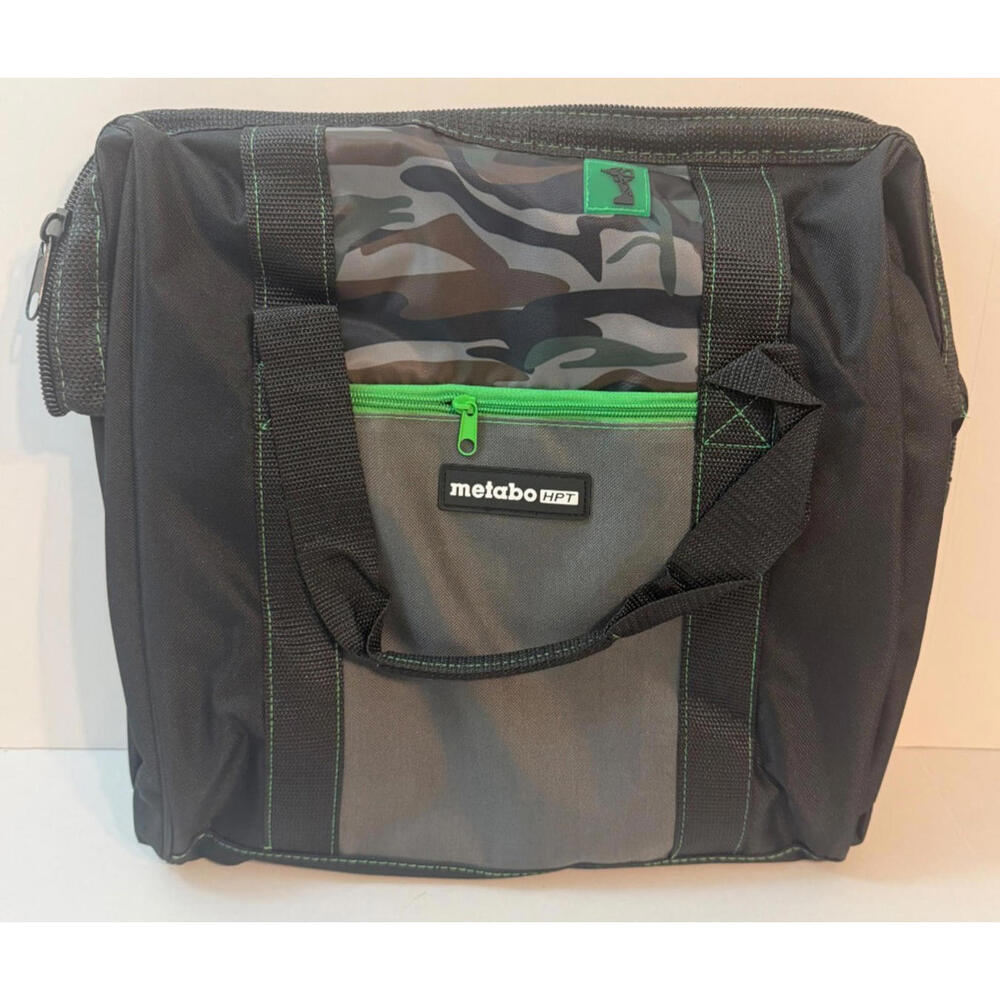 NEW 372294M Metabo HPT 14 x 11 x 14" Contractor Canvas Tool Bag Black Green Camo